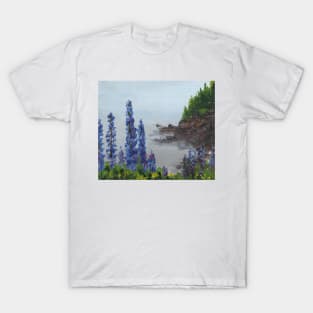 Maine lupins in fog T-Shirt